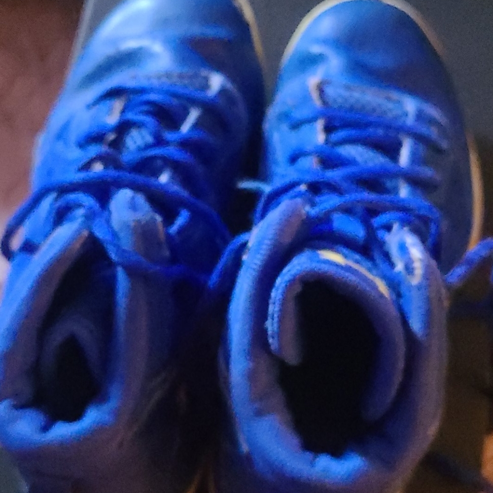 Under Armour blue and yellow sneakers